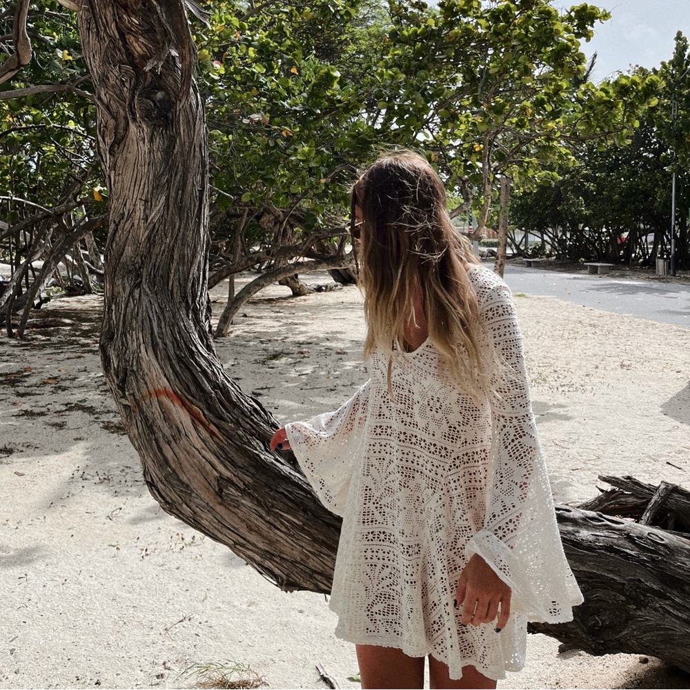 Free People Beach Cream LaceCover-Up